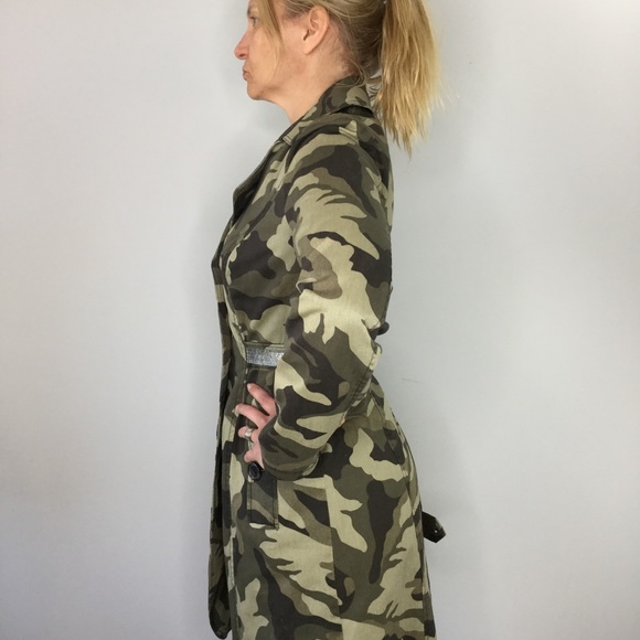 INC Trench International Concepts Camo sequin trench coat - Picture 3 of 8